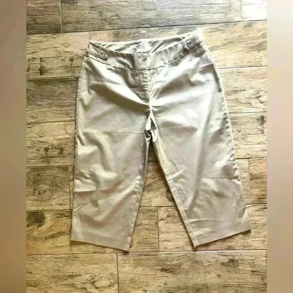 worthington career khaki beige shorts women size 8 petite